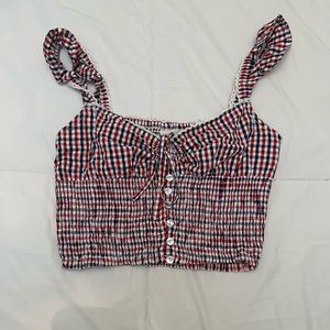 Sim & Sam Plaid Crop Top
